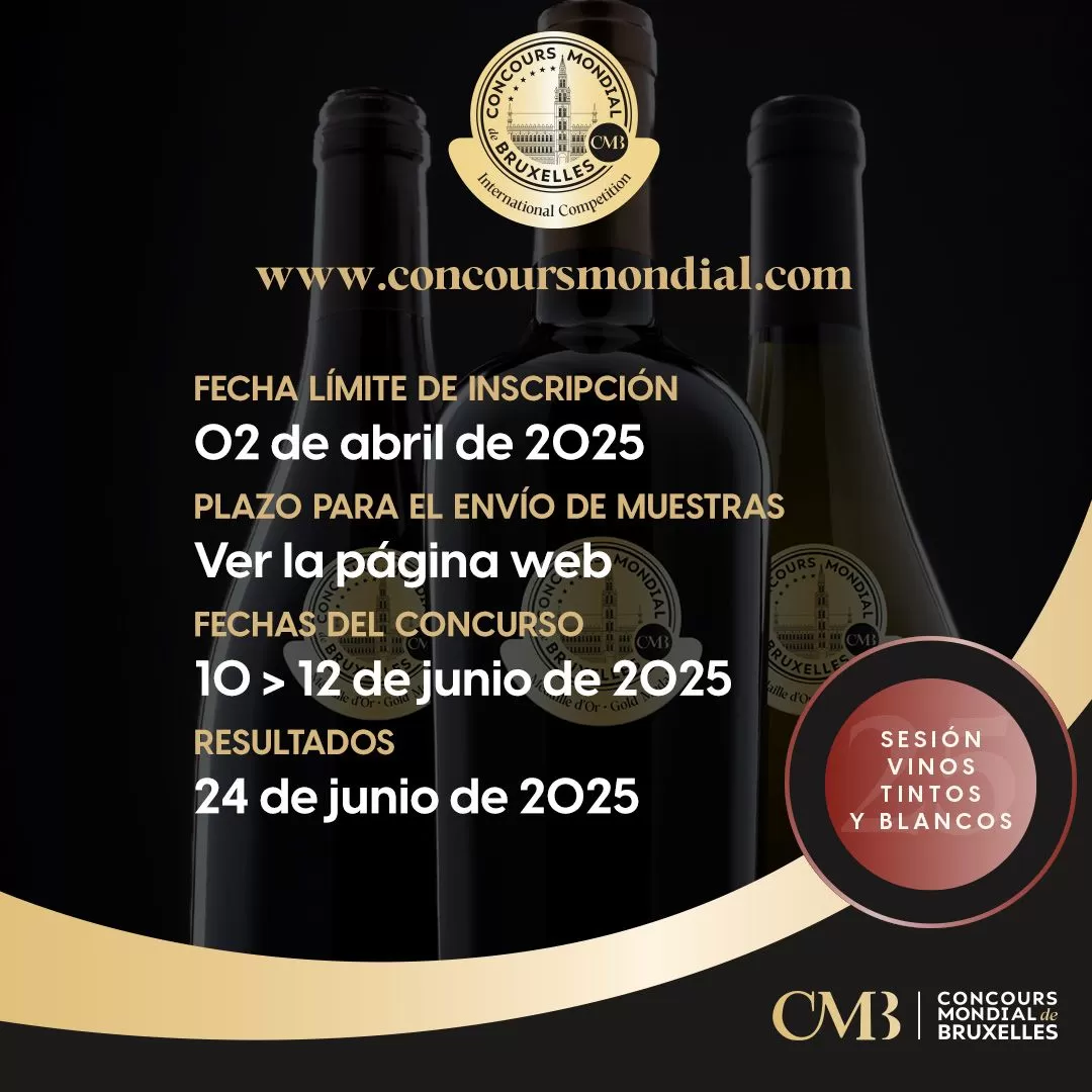 Concours Mondial de Bruxelles: Últimos días para inscribirse en la Sesión Blancos y Tintos